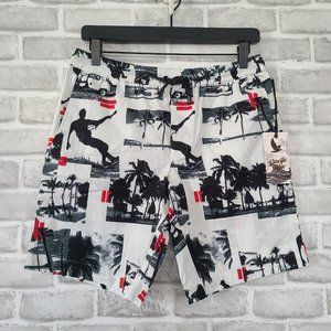 Pacific Blue Mens Board Shorts Size Small Catch A Wave NWT Skater Graphic $70